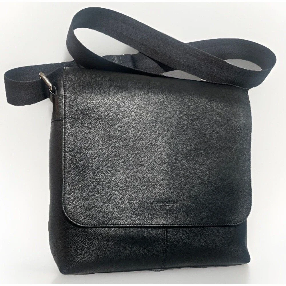 Coach Sullivan Messenger Black Pebbled Leather Crossbody Bag H1861 F29276